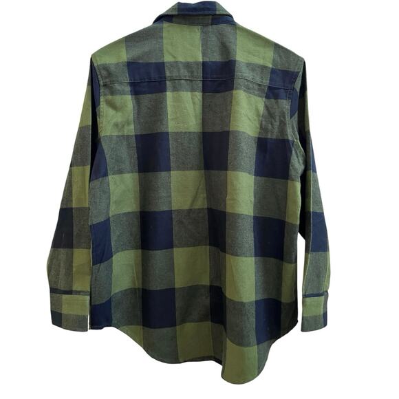 Troll Co Ada Flannel Lightweight Green Black Plaid Button Down Shirt Size Small - Picture 3 of 10